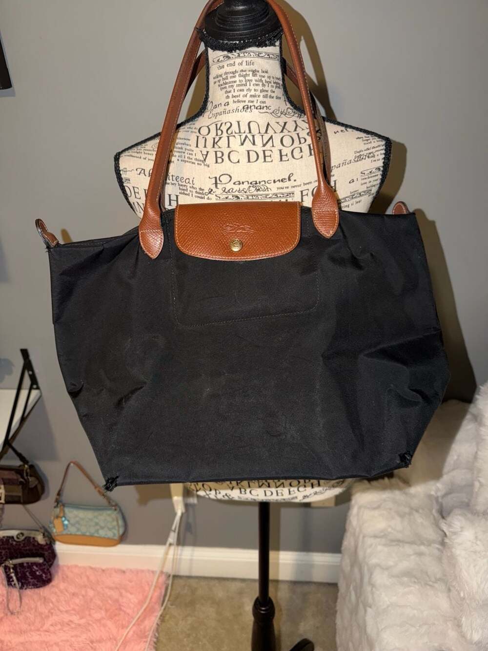 Project Bag Longchamp Le Pliage Original Black Nylon Tote Bag